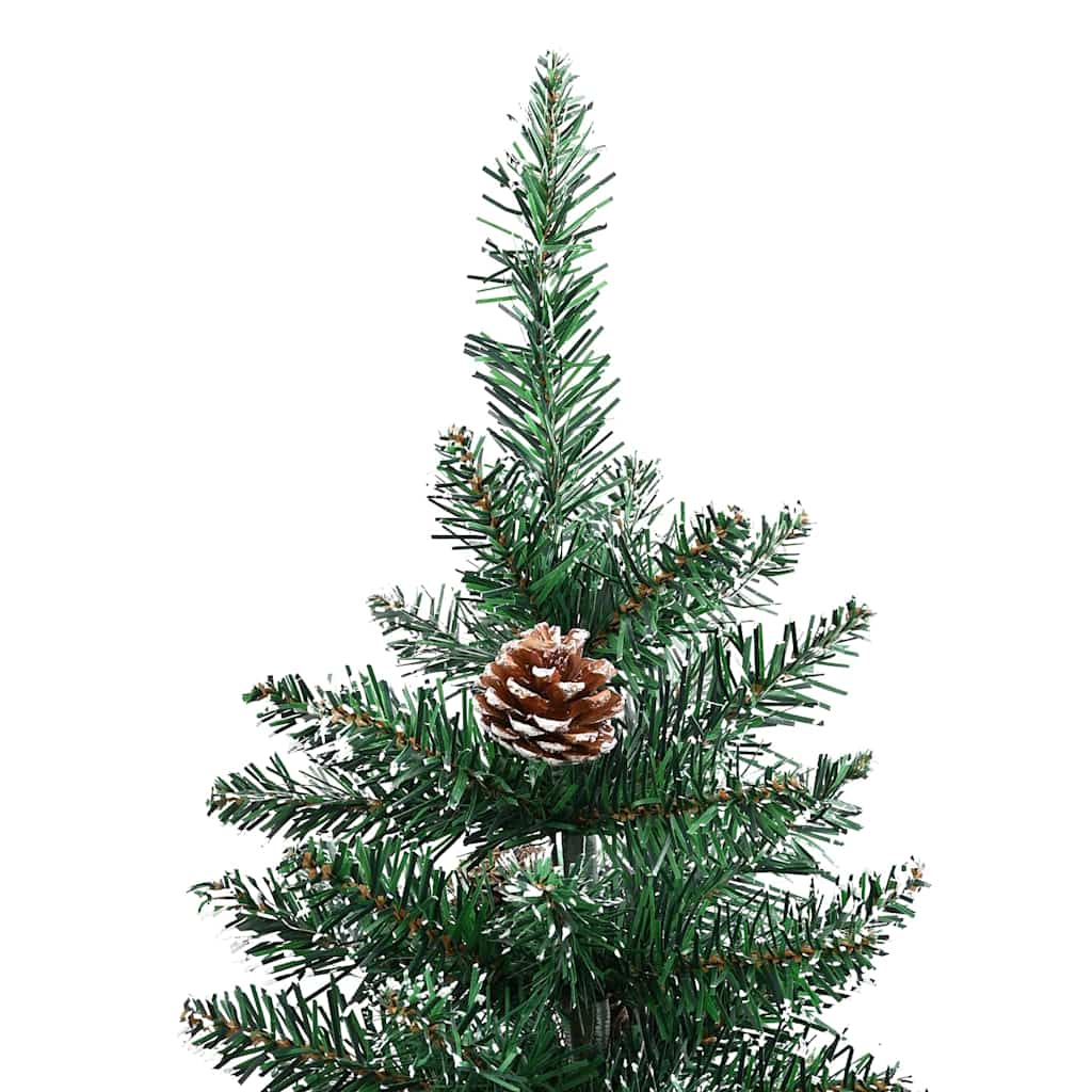 vidaXL Slim Christmas Tree Green 150 cm PVC and Solid Pine wood