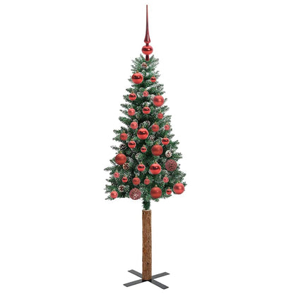 vidaXL Slim Christmas Tree Green 150 cm PVC and Solid Pine wood