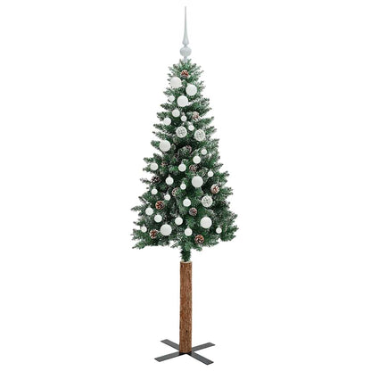 vidaXL Slim Christmas Tree Green 150 cm PVC and Solid Pine wood