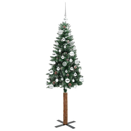 vidaXL Slim Christmas Tree Green 150 cm PVC and Solid Pine wood