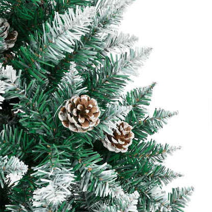 vidaXL Slim Christmas Tree Green 180 cm PVC and Solid Pine wood