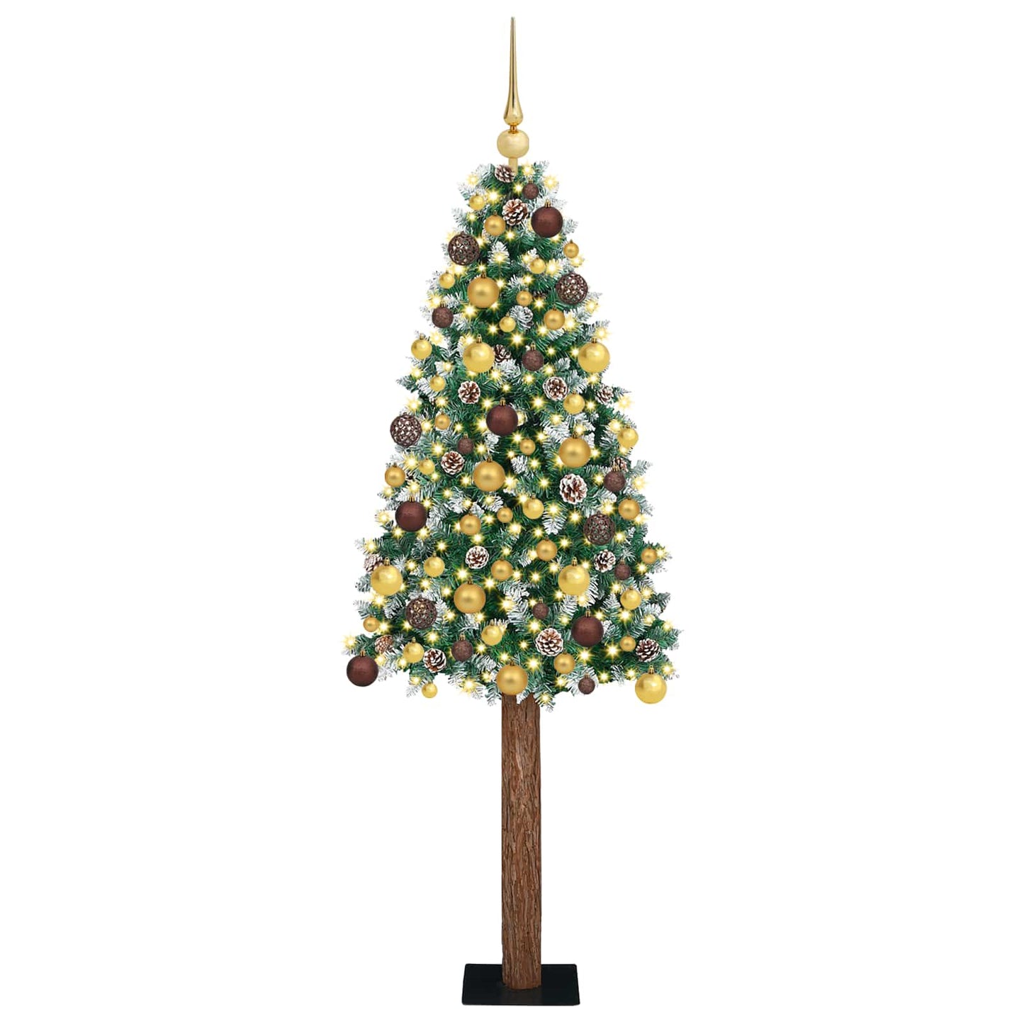 vidaXL Slim Christmas Tree Green 180 cm PVC and Solid Pine wood
