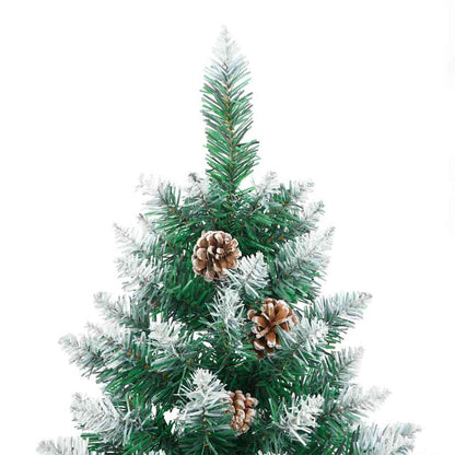 vidaXL Slim Christmas Tree Green 180 cm PVC and Solid Pine wood
