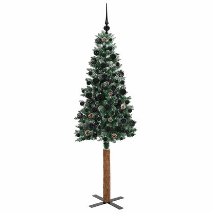 vidaXL Slim Christmas Tree Green 180 cm PVC and Solid Pine wood