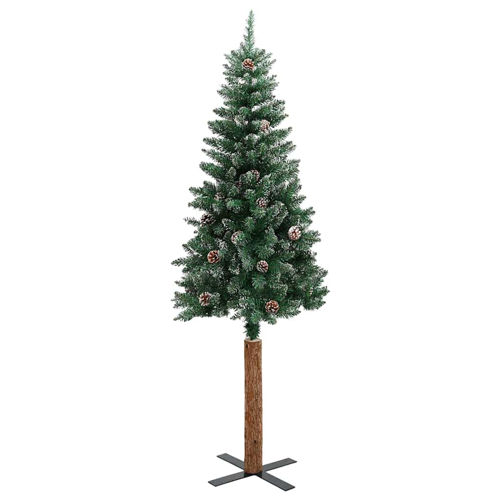 vidaXL Slim Christmas Tree Green 180 cm PVC and Solid Pine wood