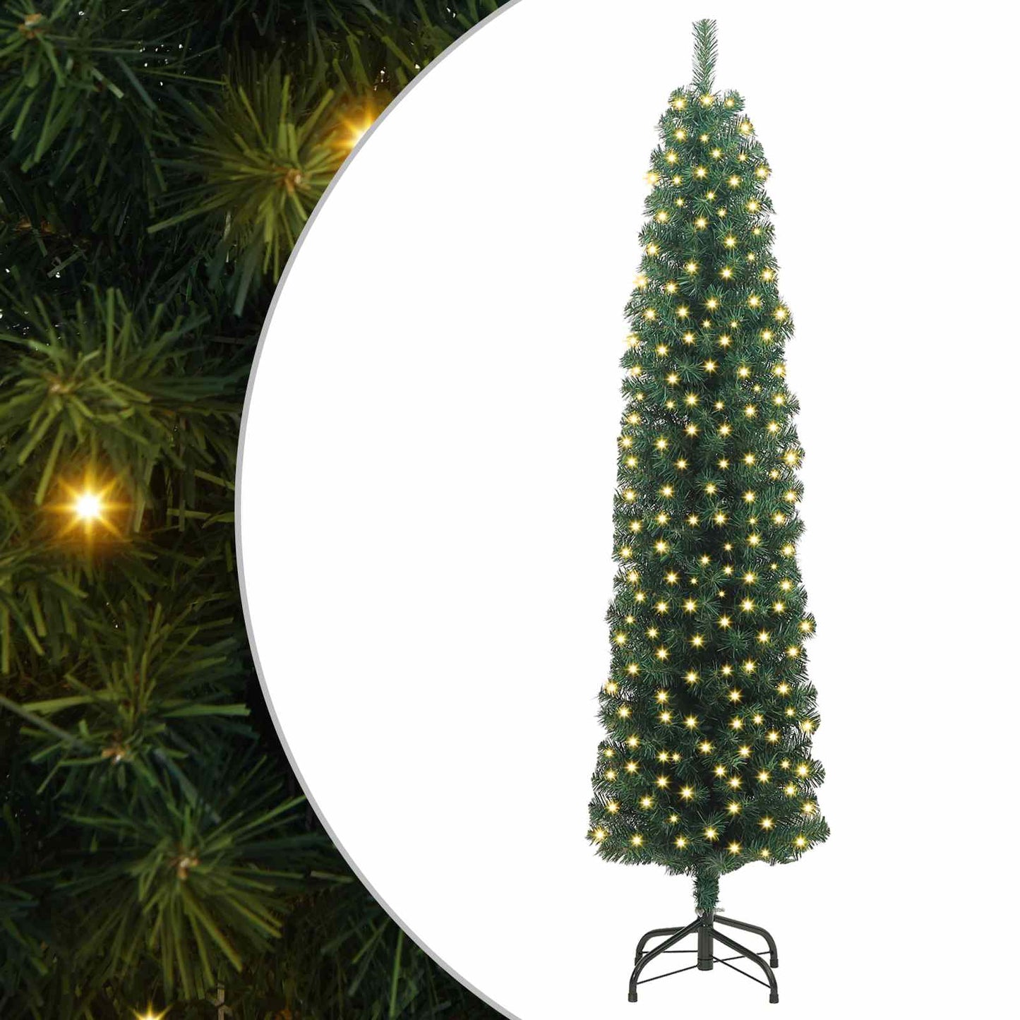 vidaXL Artificial Christmas Tree with 300 LEDs with Stand Green 210 cm