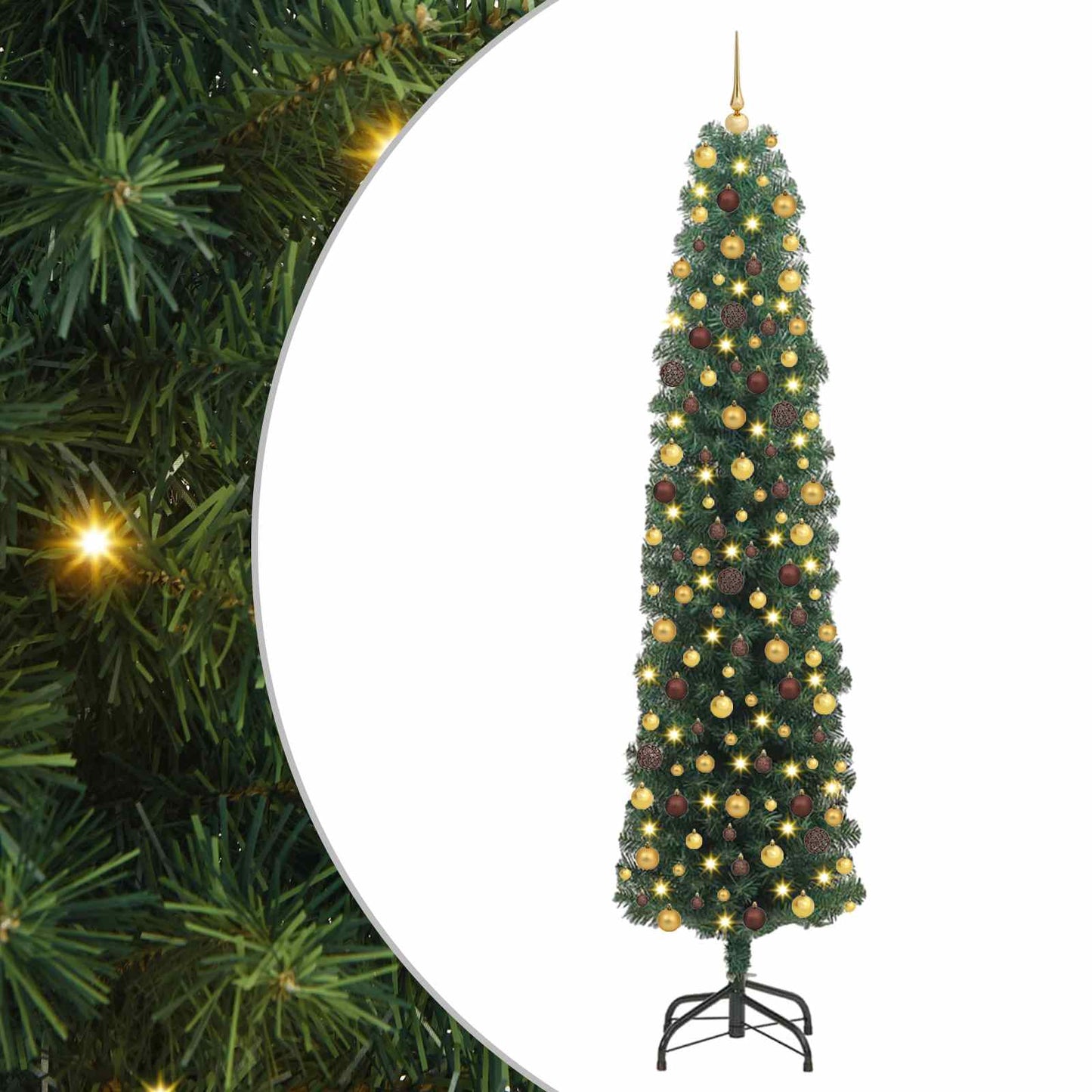 vidaXL Artificial Christmas Tree with 300 LEDs with Stand Green 210 cm