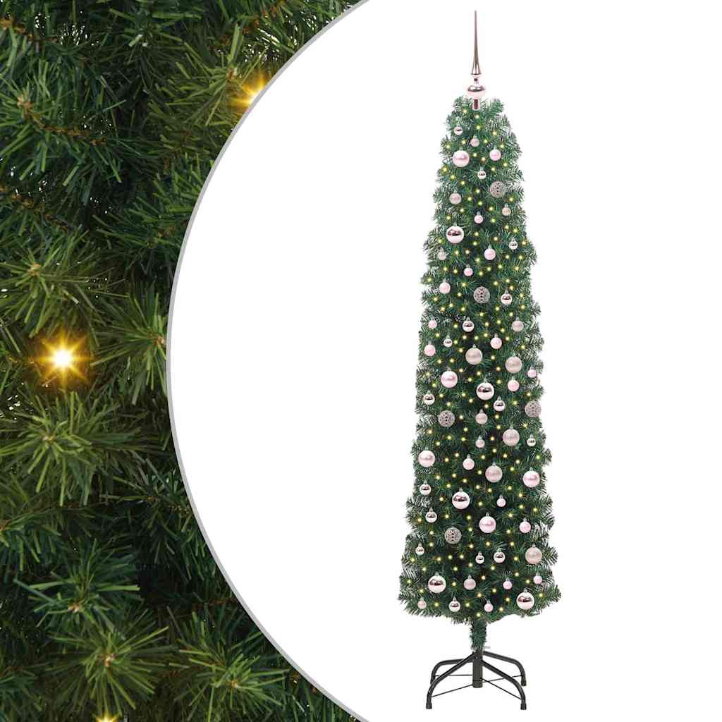 vidaXL Artificial Christmas Tree with 300 LEDs with Stand Green 210 cm