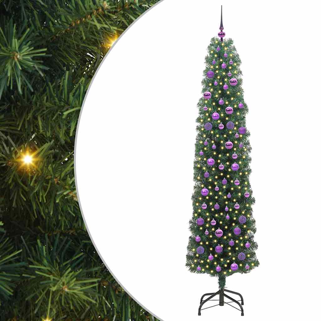 vidaXL Artificial Christmas Tree with 300 LEDs with Stand Green 210 cm