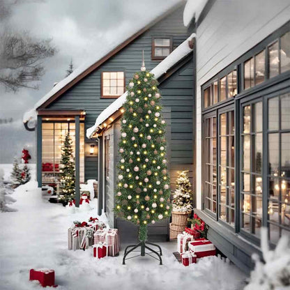 vidaXL Artificial Christmas Tree with 300 LEDs with Stand Green 240 cm
