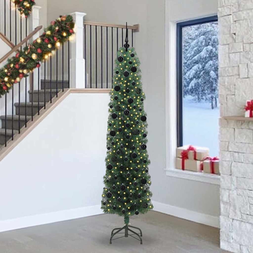 vidaXL Artificial Christmas Tree with 300 LEDs with Stand Green 240 cm