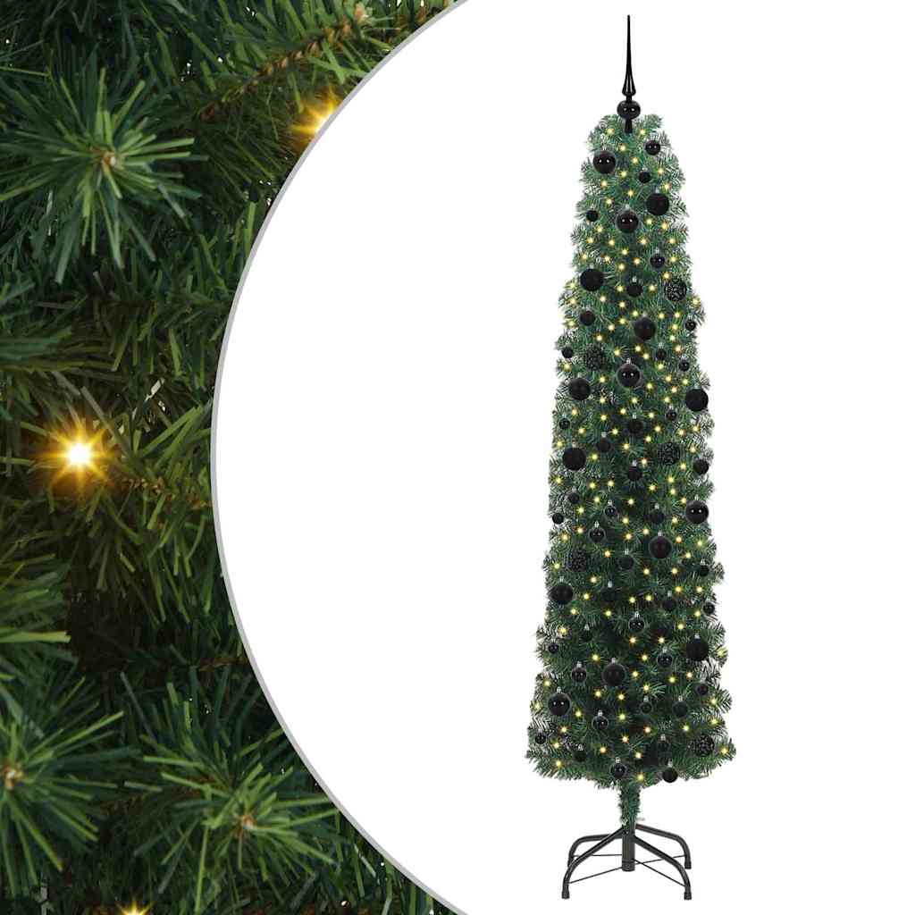 vidaXL Artificial Christmas Tree with 300 LEDs with Stand Green 240 cm