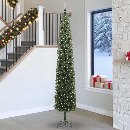 vidaXL Artificial Christmas Tree with 300 LEDs with Stand Green 270 cm