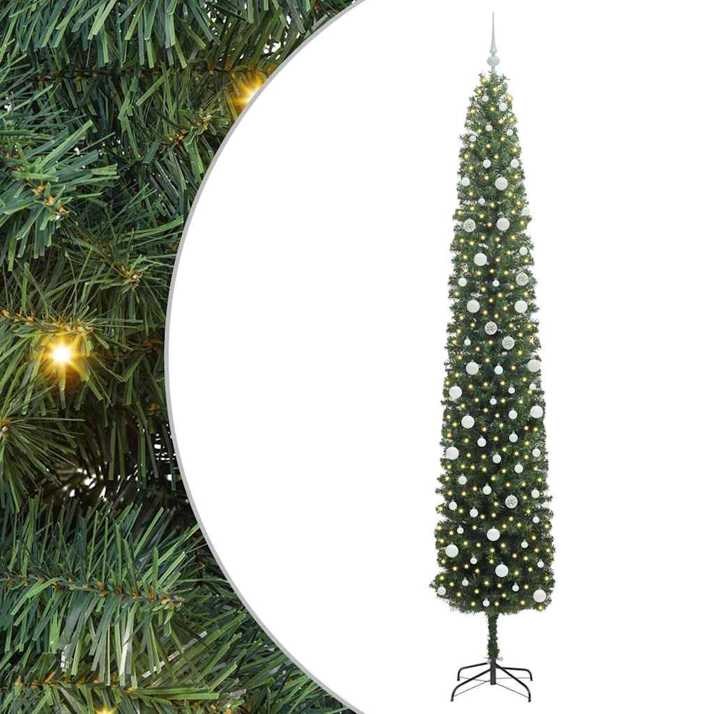 vidaXL Artificial Christmas Tree with 300 LEDs with Stand Green 300 cm