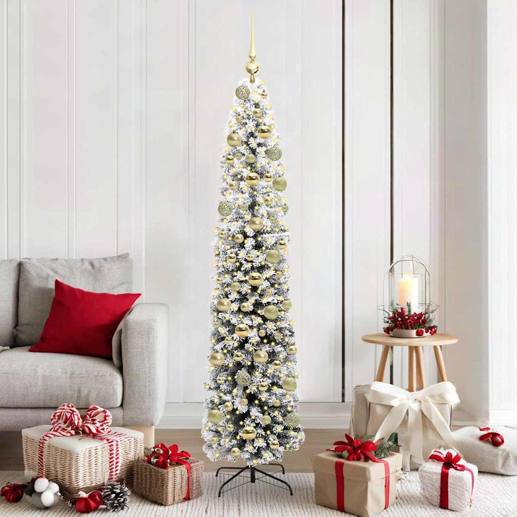 vidaXL Artificial Christmas Tree Green and White 180 cm