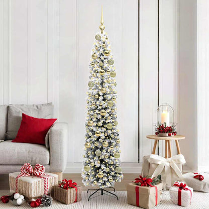 vidaXL Artificial Christmas Tree Green and White 180 cm