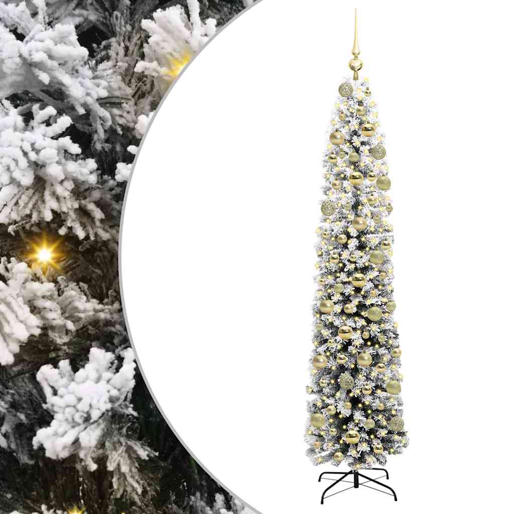 vidaXL Artificial Christmas Tree Green and White 180 cm