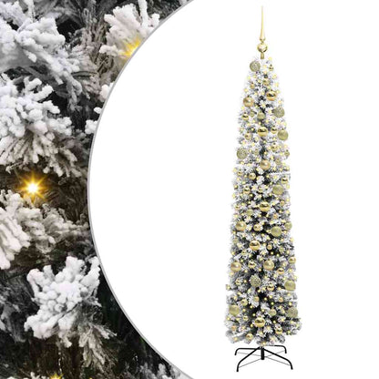 vidaXL Artificial Christmas Tree Green and White 180 cm