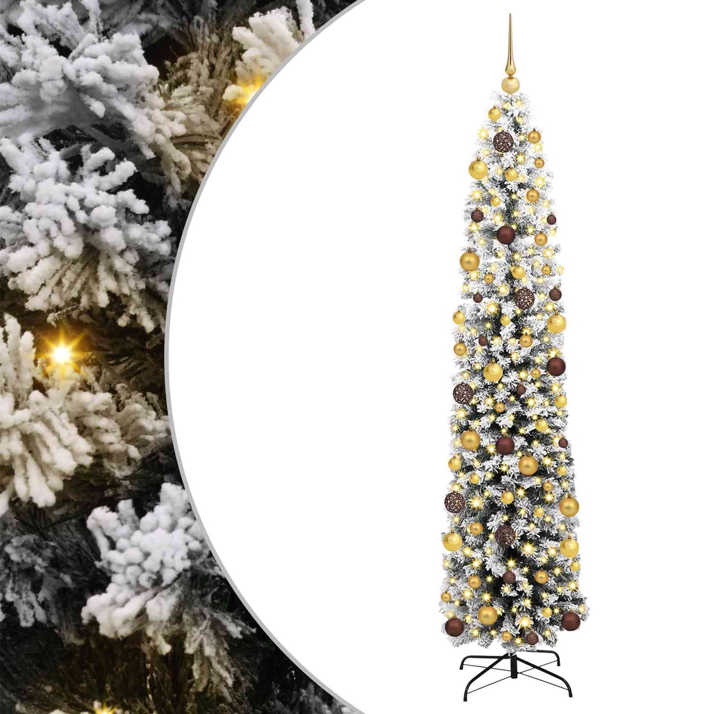vidaXL Artificial Christmas Tree with 300 LEDs with Stand Green 210 cm