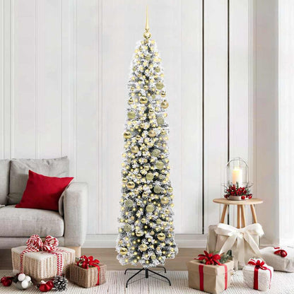 vidaXL Artificial Christmas Tree Green and White 210 cm
