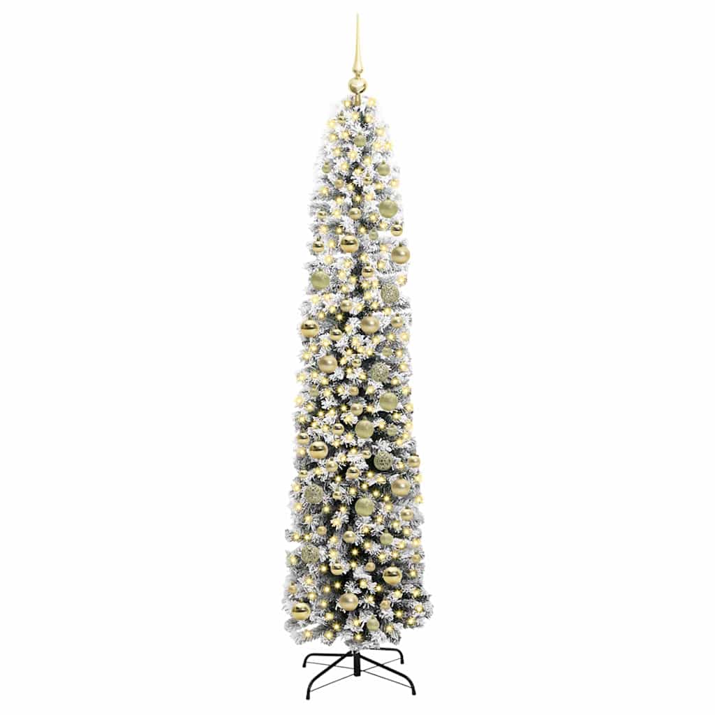 vidaXL Artificial Christmas Tree Green and White 210 cm
