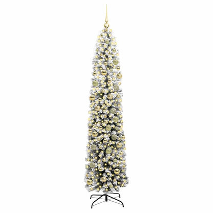 vidaXL Artificial Christmas Tree Green and White 210 cm