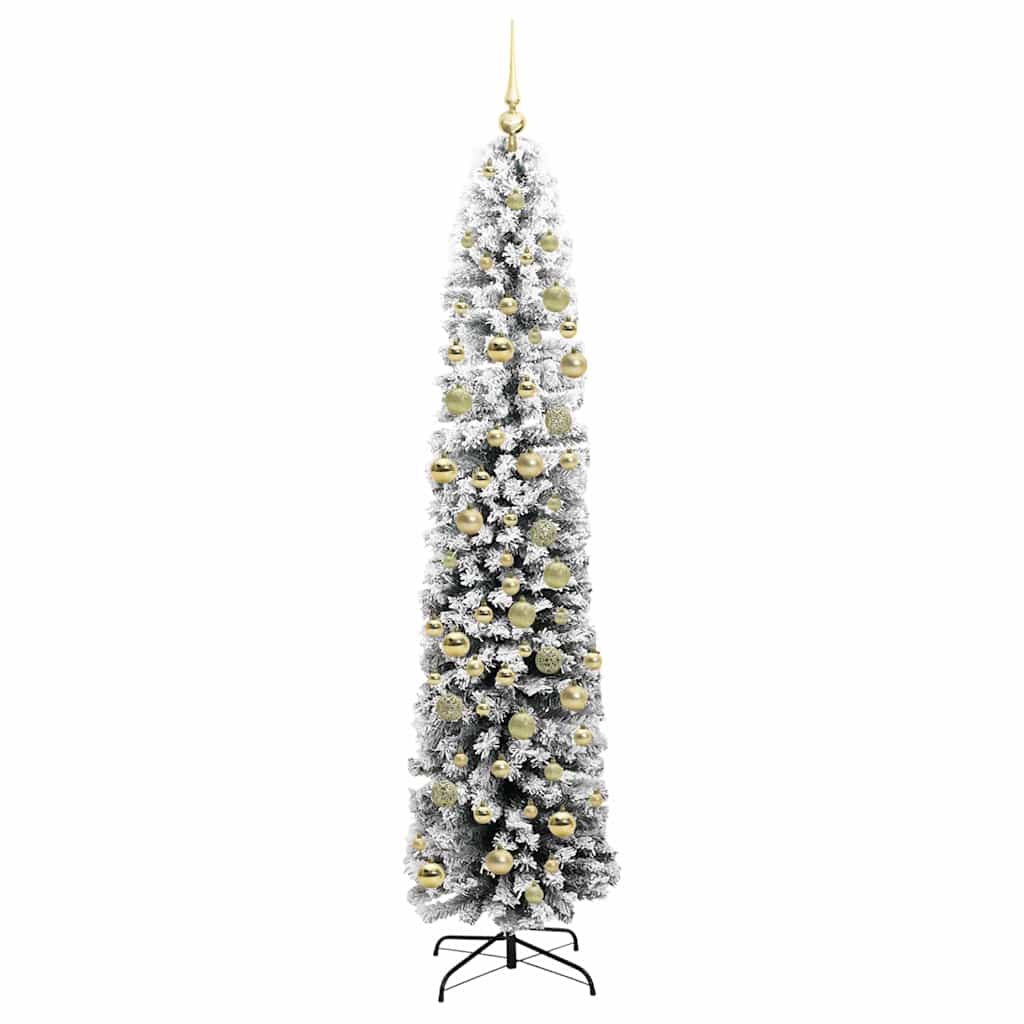 vidaXL Artificial Christmas Tree Green and White 210 cm