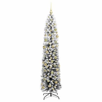 vidaXL Artificial Christmas Tree Green and White 210 cm