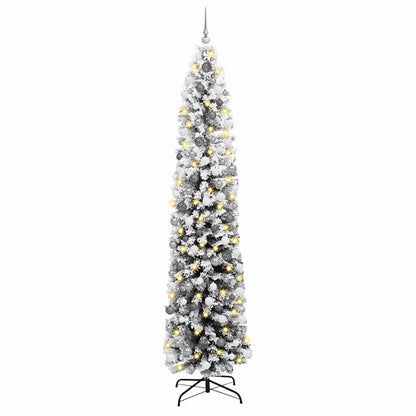 vidaXL Artificial Christmas Tree with LED Light Green and White 240 cm