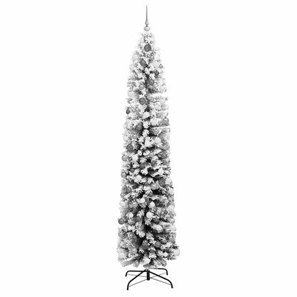 vidaXL Artificial Christmas Tree with LED Light Green and White 240 cm