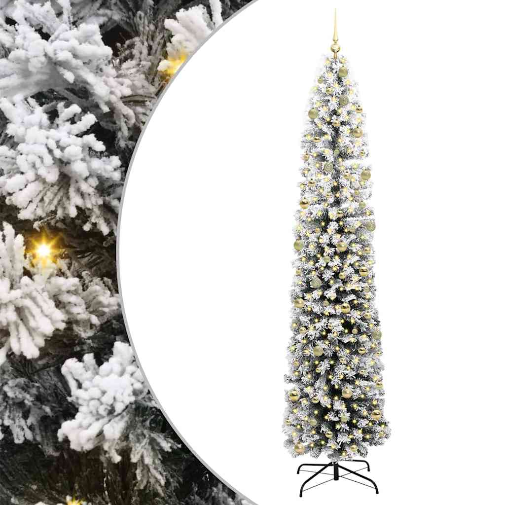 vidaXL Artificial Christmas Tree Green and White 240 cm