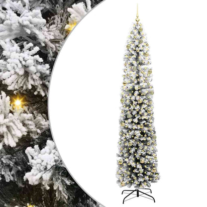 vidaXL Artificial Christmas Tree Green and White 240 cm