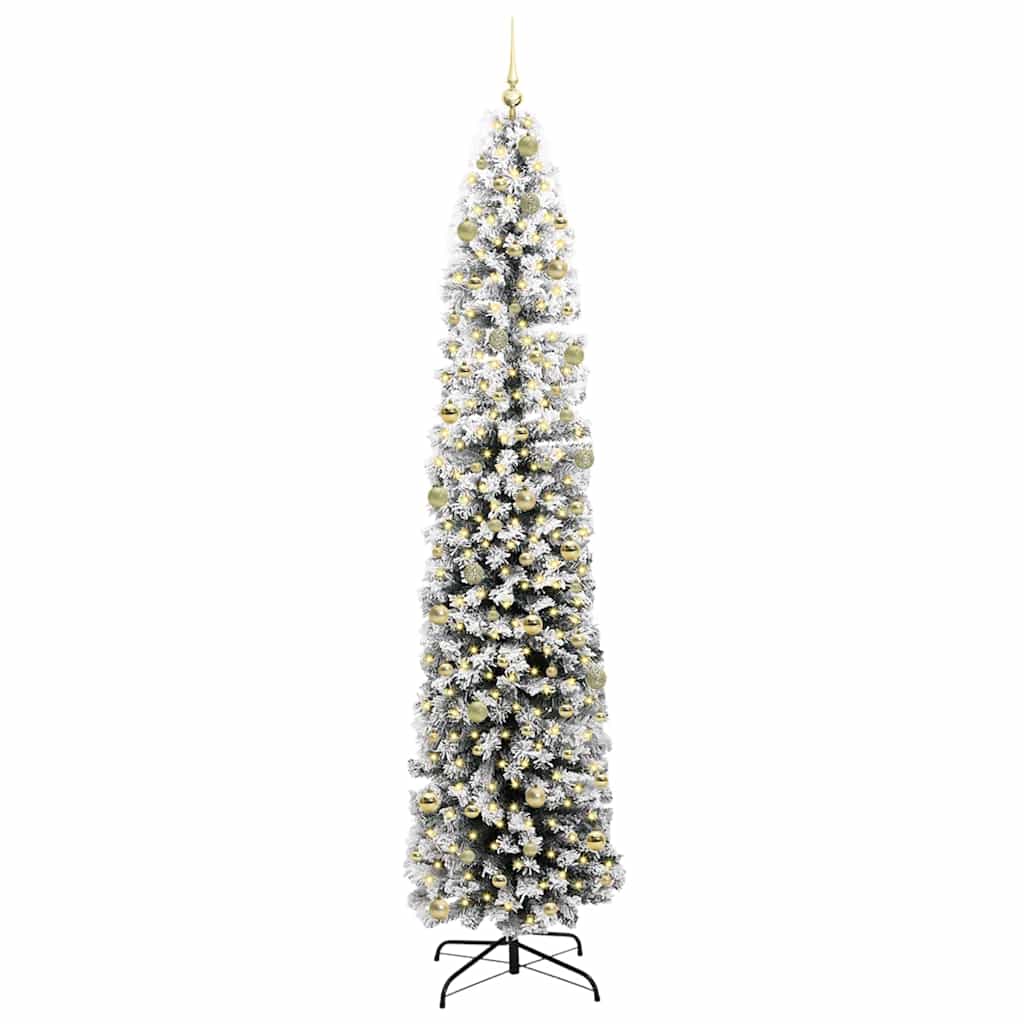 vidaXL Artificial Christmas Tree Green and White 240 cm