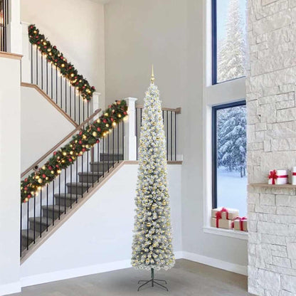 vidaXL Artificial Christmas Tree Green and White 300 cm