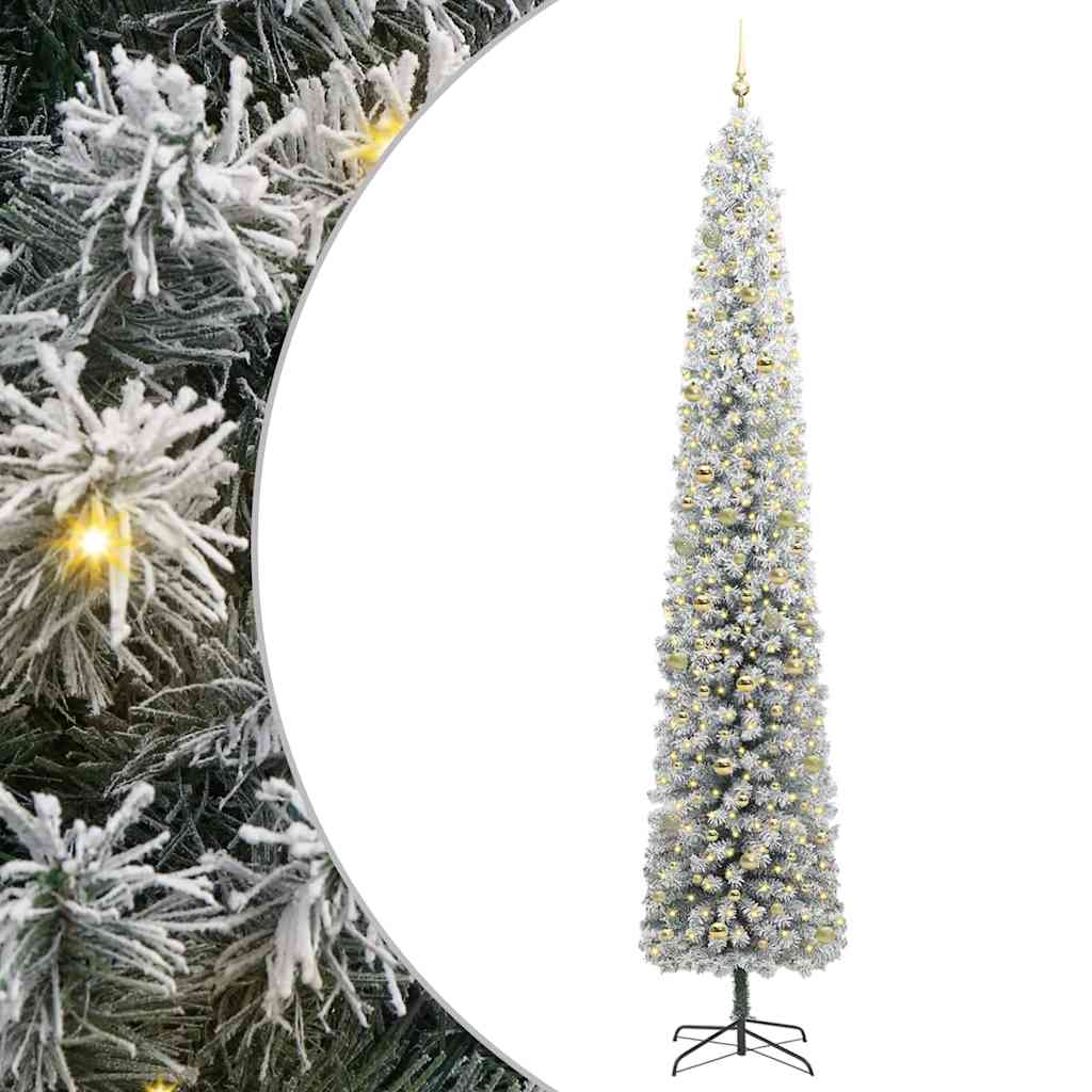 vidaXL Artificial Christmas Tree Green and White 300 cm