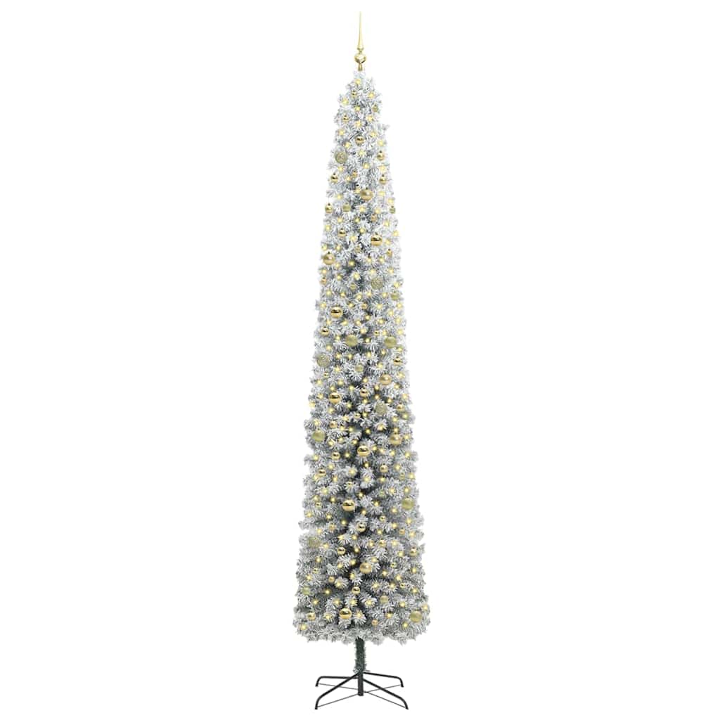 vidaXL Artificial Christmas Tree Green and White 300 cm