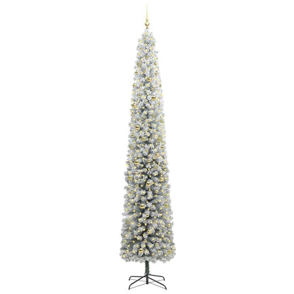 vidaXL Artificial Christmas Tree Green and White 300 cm