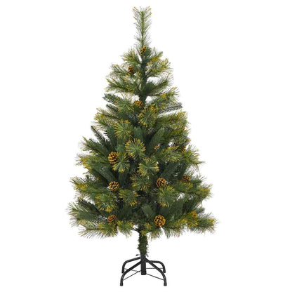 vidaXL Artificial Hinged Christmas Tree with Cones Green 120 cm