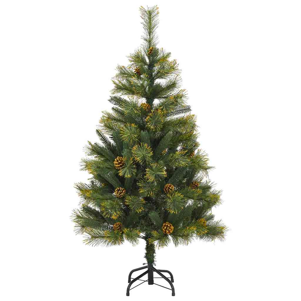 vidaXL Artificial Hinged Christmas Tree with Cones Green 120 cm
