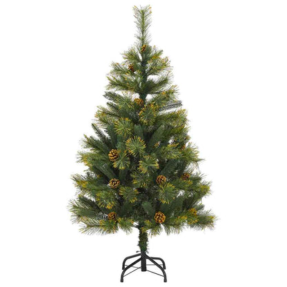 vidaXL Artificial Hinged Christmas Tree with Cones Green 120 cm