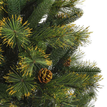 vidaXL Artificial Hinged Christmas Tree with Cones Green 120 cm