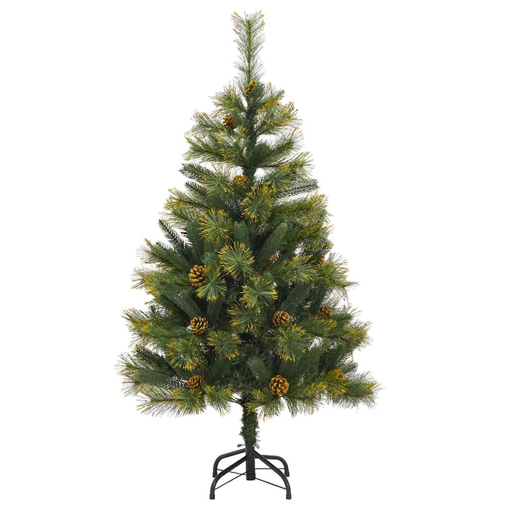 vidaXL Artificial Hinged Christmas Tree with Cones Green 120 cm