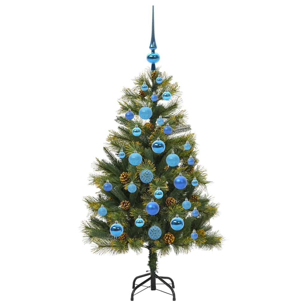 vidaXL Artificial Hinged Christmas Tree with Cones Green 120 cm