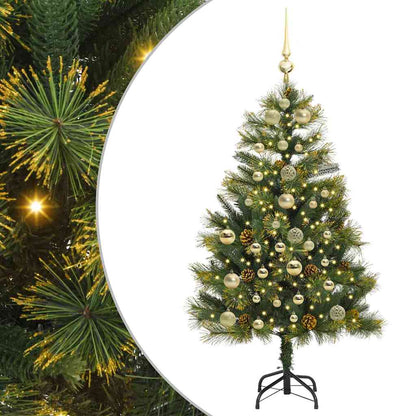 vidaXL Artificial Hinged Christmas Tree with Cones Green 150 cm