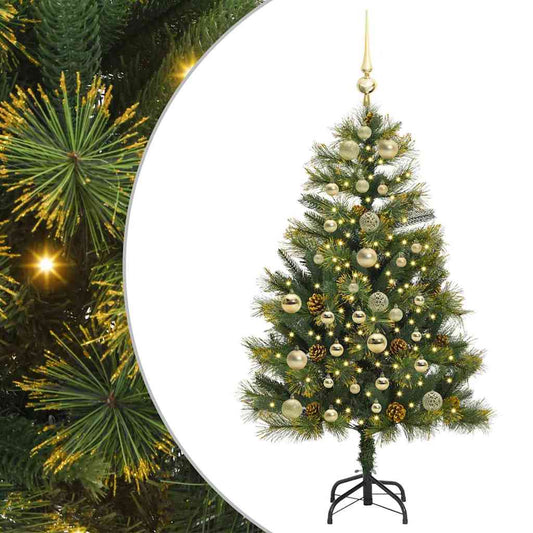 vidaXL Artificial Hinged Christmas Tree with Cones Green 150 cm