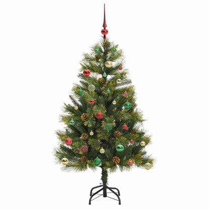 vidaXL Artificial Hinged Christmas Tree with Cones Green 150 cm