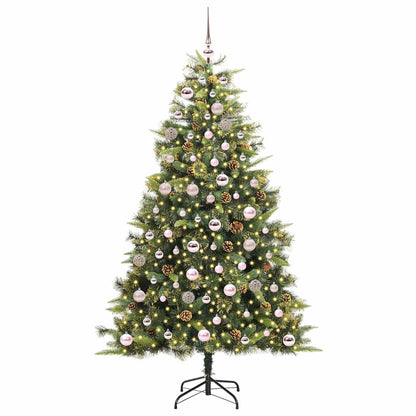 vidaXL Artificial Hinged Christmas Tree with Cones Green 180 cm