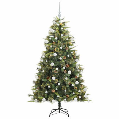 vidaXL Artificial Hinged Christmas Tree with Cones Green 180 cm