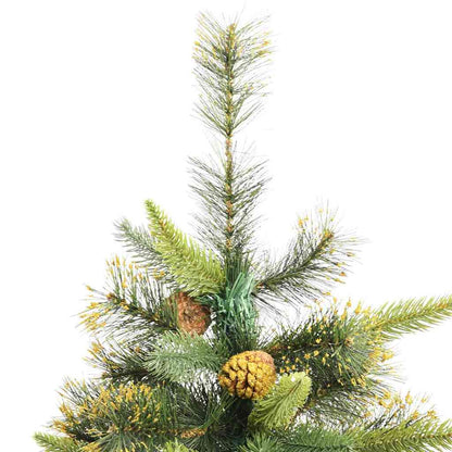 vidaXL Artificial Hinged Christmas Tree with Cones Green 180 cm