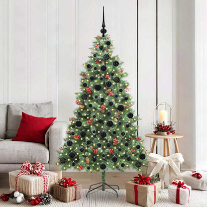 vidaXL Artificial Christmas Tree 300 LEDs Warm White PVC and Metal